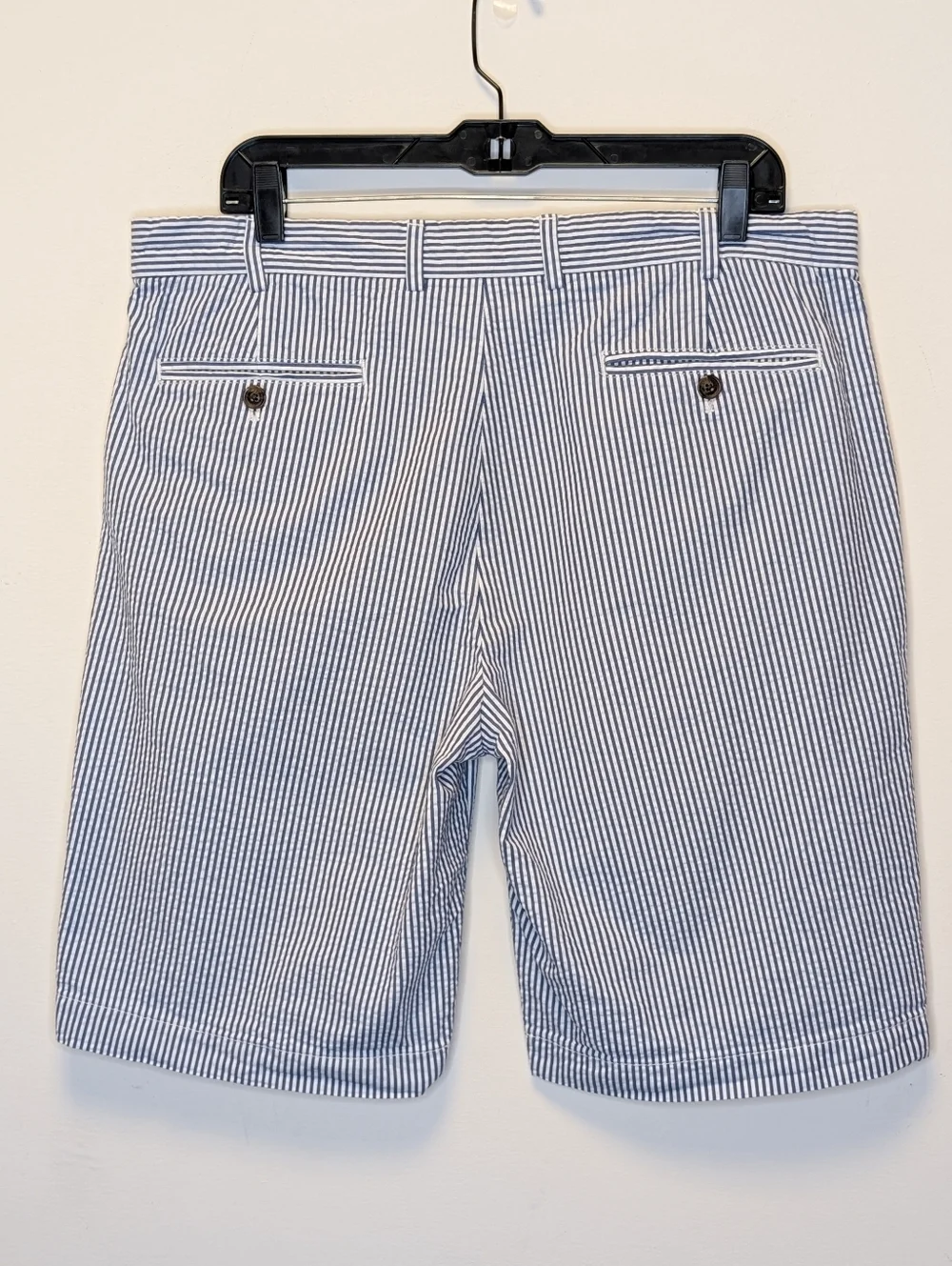 Brooks Brothers Seersucker Stripe Shorts Blue White Classic Preppy Cotton 36